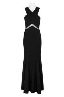 Cachet - 58028 Crossover Bodice Illusion Waist Mermaid Gown Formal Gowns