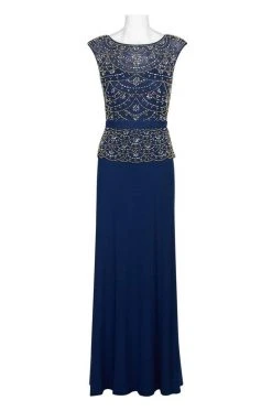 Cachet - 58245 Embellished Bodice Peplum Sheath Gown Formal Gowns