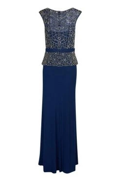 Cachet - 58245 Embellished Bodice Peplum Sheath Gown Formal Gowns