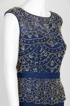 Cachet - 58245 Embellished Bodice Peplum Sheath Gown Formal Gowns