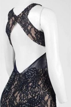 Cachet - 58250Z Black Embellished Lace Long Dress - 1 Pc Midnight Nude In Size 0 Available Formal Gowns 7 Cachet - 58250Z Black Embellished Lace Long Dress - 1 Pc Midnight Nude In Size 0 Available Formal Gowns