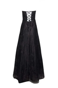 Cachet - 59190Q Plunging Sweetheart Glitter A-Line Gown