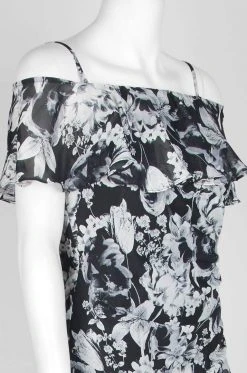 Cachet - 59689 Floral Off Shoulder Ruffled High Slit Gown 11 Cachet - 59689 Floral Off Shoulder Ruffled High Slit Gown