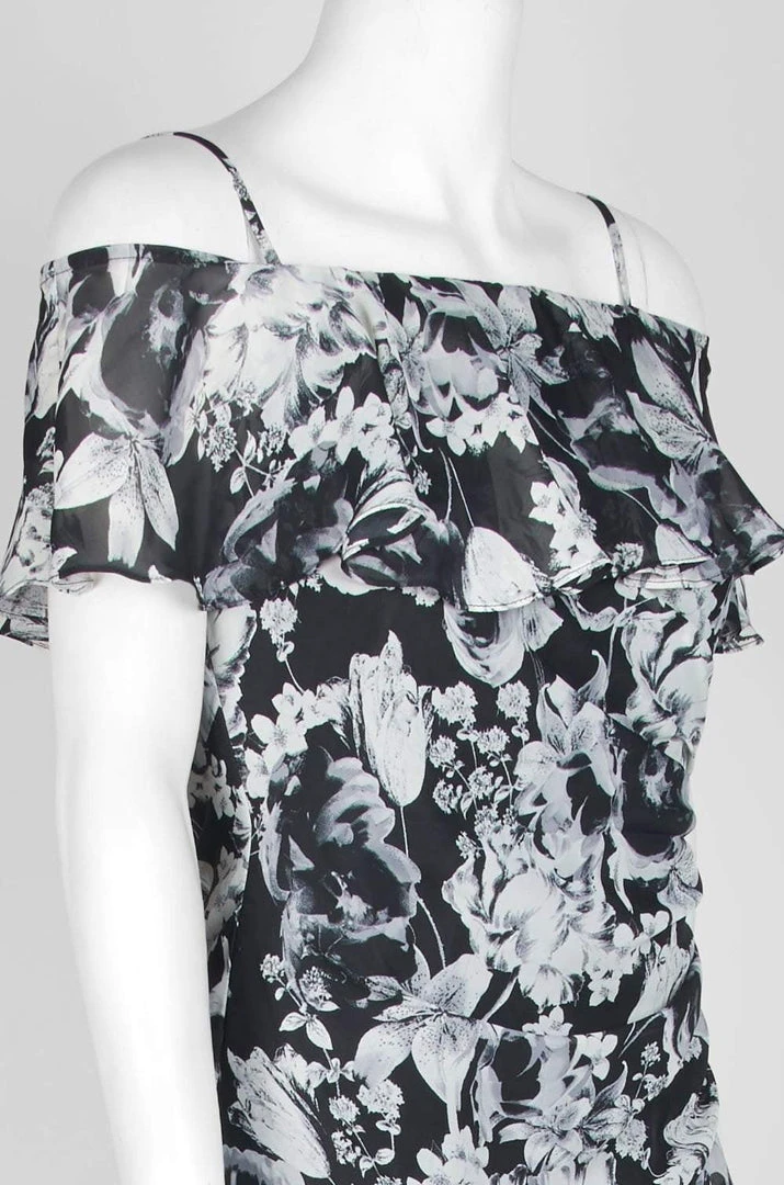 Cachet - 59689 Floral Off Shoulder Ruffled High Slit Gown 7 Cachet - 59689 Floral Off Shoulder Ruffled High Slit Gown