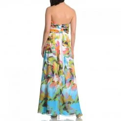 Formal Gowns Cachet - Embellished Pleated Printed Dress 56606