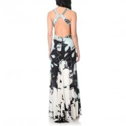 Formal Gowns Cachet - Halter Printed Long Dress 56203