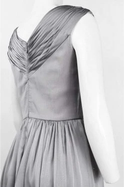 Cachet - Spliced Bodice Chiffon Dress 56905