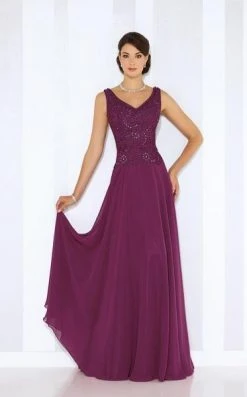 Cameron Blake By Mon Cheri Cameron Blake - 116654 Embellished Chiffon A-line Dress - 1 Pc Dark Raspberry In Size 8 Available Formal Gowns
