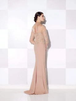 Cameron Blake By Mon Cheri - 115614 Illusion Sheath Gown - 1 Pc Dark Mink In Size 10 Available Formal Gowns