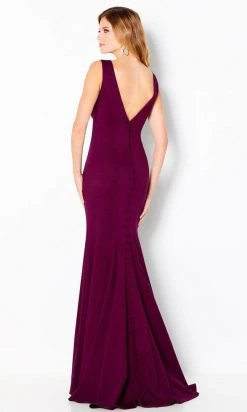 Cameron Blake By Mon Cheri - Scoop Neck Trumpet Evening Gown 220635 - 1 Pc Fresh Aubergine In Size 6 Available