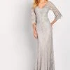 Cameron Blake By Mon Cheri - Versatile Jeweled Lace Sheath Gown 119662 - 1 Pc Oyster In Size 4 Available 1 Cameron Blake By Mon Cheri - Versatile Jeweled Lace Sheath Gown 119662 - 1 Pc Oyster In Size 4 Available