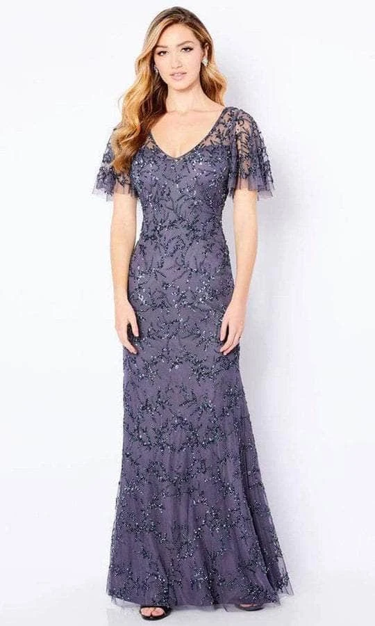 Cameron Blake - Flutter Sleeve Beaded Formal Dress 221681 - 1 Pc Gunmetal In Size 8 Available Formal Gowns 3 Cameron Blake - Flutter Sleeve Beaded Formal Dress 221681 - 1 Pc Gunmetal In Size 8 Available Formal Gowns