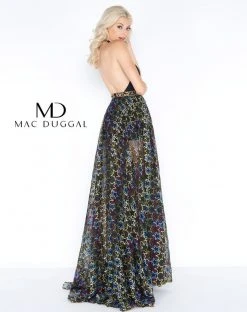 Formal Gowns Cassandra Stone - 40788 Star Printed Deep Halter A-line Dress