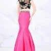 Formal Gowns Cassandra Stone - 40904A Two Piece Lace Appliqued Trumpet Gown