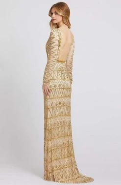 Cassandra Stone - 4724A Embellished Bateau Long Sleeves Dress Formal Gowns