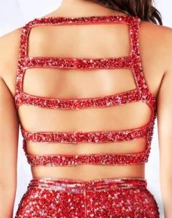 Formal Gowns Cassandra Stone - 4810A Two Piece Beaded Jersey Sheath Dress 8 Formal Gowns Cassandra Stone - 4810A Two Piece Beaded Jersey Sheath Dress