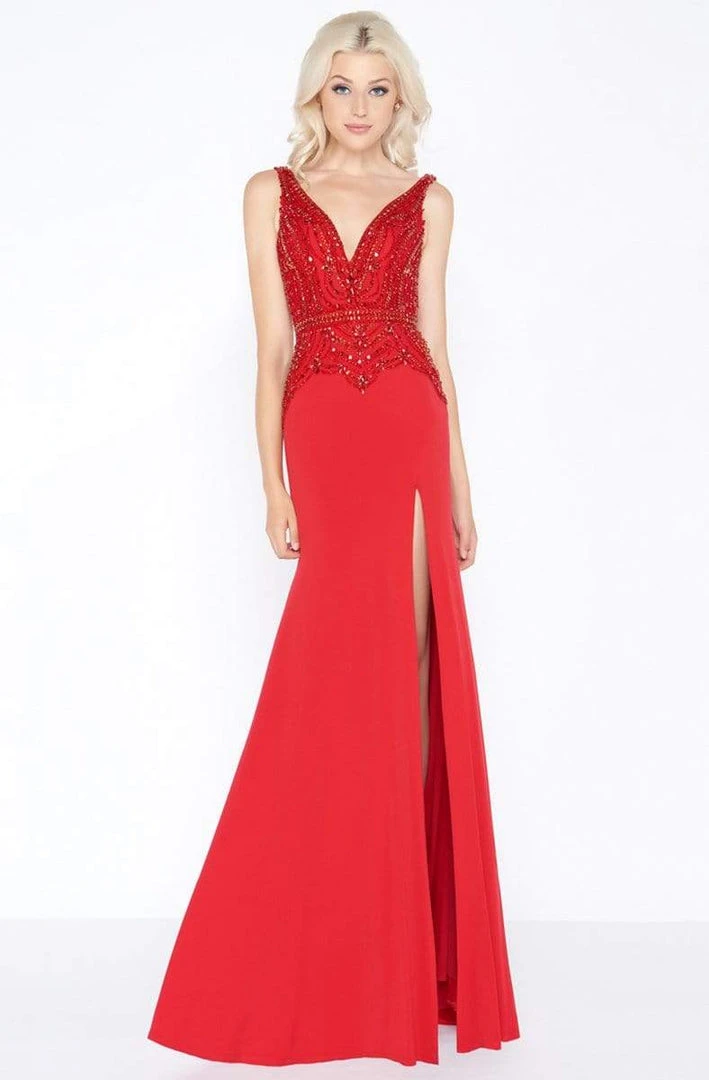 Cassandra Stone - 50484A Embellished V-neck Sheath Dress 4 Cassandra Stone - 50484A Embellished V-neck Sheath Dress