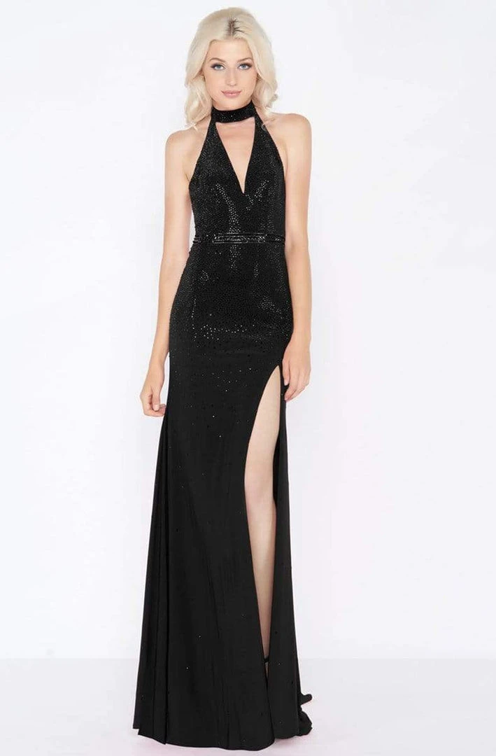 Formal Gowns Cassandra Stone - 62974A Embellished High Halter Sheath Dress 5 Formal Gowns Cassandra Stone - 62974A Embellished High Halter Sheath Dress