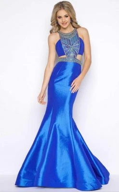 Cassandra Stone - 65953A High Neck Gown Style Formal Gowns