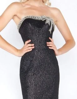 Cassandra Stone - 66444A Strapless Bow Accented Brocade Trumpet Gown Formal Gowns 7 Cassandra Stone - 66444A Strapless Bow Accented Brocade Trumpet Gown Formal Gowns