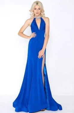 Cassandra Stone - 66465A Fitted Halter Sheath Dress Formal Gowns