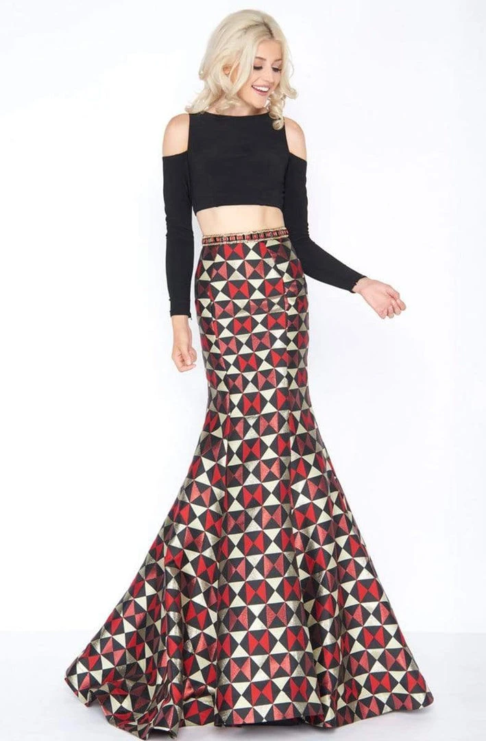 Cassandra Stone - 66523A Two Piece Cold Shoulder Contrast Trumpet Gown Formal Gowns 3 Cassandra Stone - 66523A Two Piece Cold Shoulder Contrast Trumpet Gown Formal Gowns