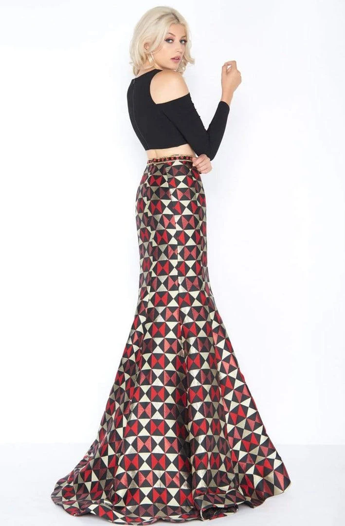 Cassandra Stone - 66523A Two Piece Cold Shoulder Contrast Trumpet Gown Formal Gowns 4 Cassandra Stone - 66523A Two Piece Cold Shoulder Contrast Trumpet Gown Formal Gowns