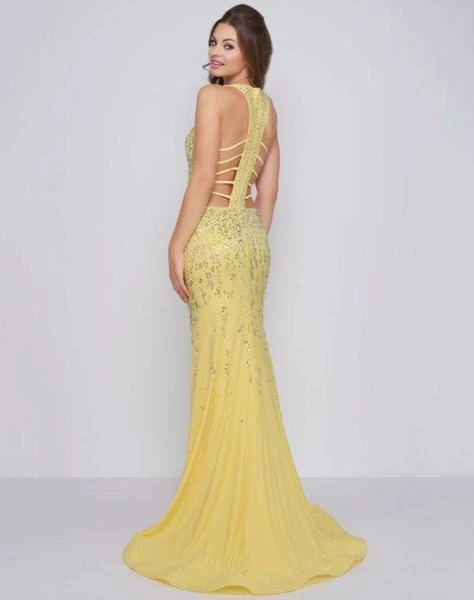Cassandra Stone - 66874A Embellished Halter Dress With Lattice Back Formal Gowns 4 Cassandra Stone - 66874A Embellished Halter Dress With Lattice Back Formal Gowns