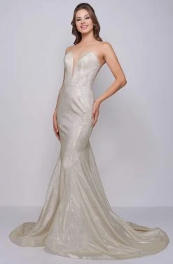 Cassandra Stone - 66918A Plunging Sweetheart Strapless Trumpet Gown Formal Gowns