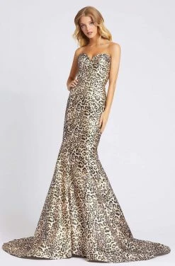 Cassandra Stone - 67366A Animal Print Strapless Sweetheart Trumpet Dress Formal Gowns