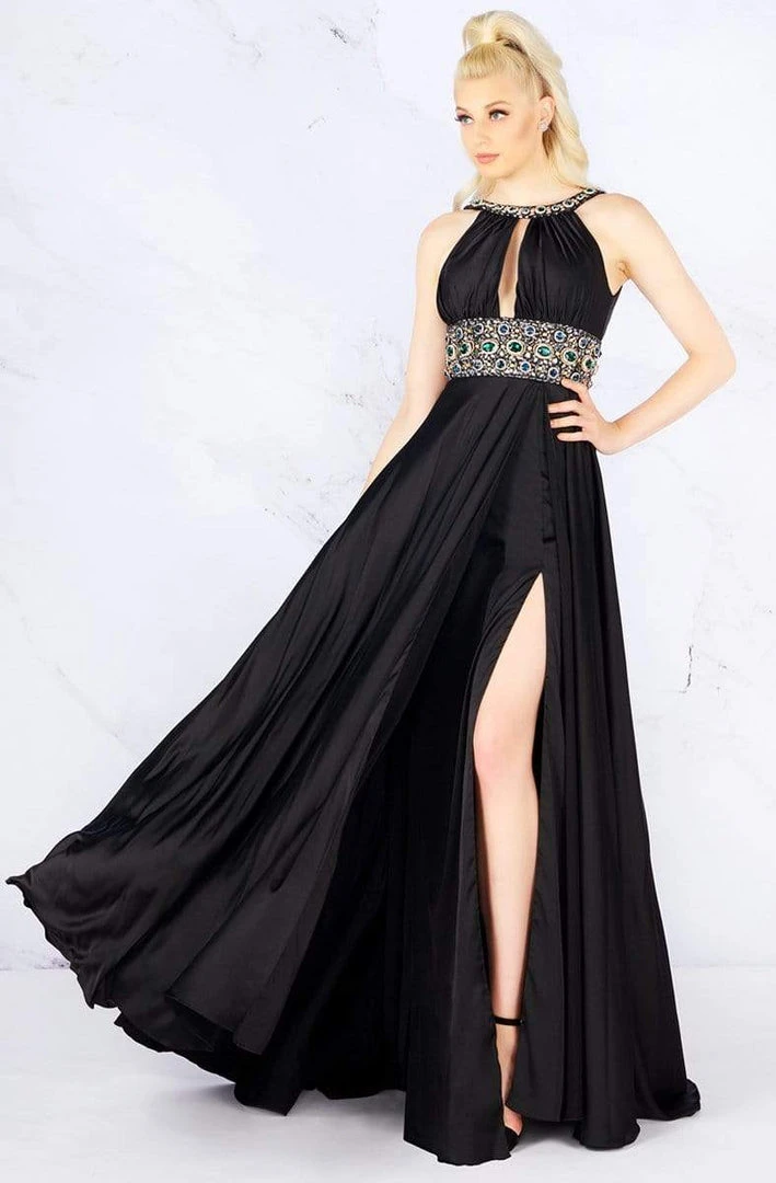 Formal Gowns Cassandra Stone - 77435A Rhinestone Accented Halter A-line Dress 3 Formal Gowns Cassandra Stone - 77435A Rhinestone Accented Halter A-line Dress