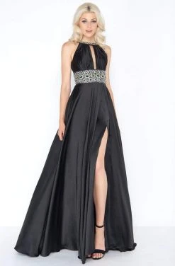 Formal Gowns Cassandra Stone - 77435A Rhinestone Accented Halter A-line Dress 11 Formal Gowns Cassandra Stone - 77435A Rhinestone Accented Halter A-line Dress