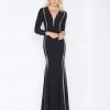 Cassandra Stone - 79186A Rhinestone Accented Deep V-neck Jersey Dress Formal Gowns 1 Cassandra Stone - 79186A Rhinestone Accented Deep V-neck Jersey Dress Formal Gowns
