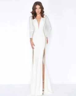 Cassandra Stone - 79186A Rhinestone Accented Deep V-neck Jersey Dress Formal Gowns 7 Cassandra Stone - 79186A Rhinestone Accented Deep V-neck Jersey Dress Formal Gowns