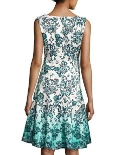 Chetta B - Knee Length Ombre Printed A-Line Dress Cocktail Dresses