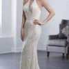 Christina Wu Elegance - 15646 Halter Fully Beaded Tulle Bridal Dress Formal Gowns