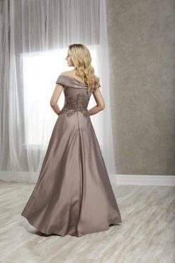 Christina Wu Elegance - 17940 Applique Off-Shoulder Satin A-line Gown