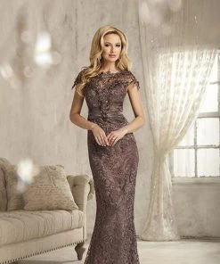 Christina Wu Elegance - 20176 Illusion Neckline Lace Trumpet Gown Formal Gowns