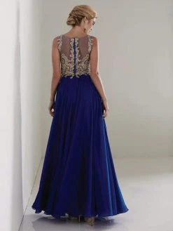 Christina Wu Elegance - 20215 Beaded Lace Illusion Bateau Chiffon Gown Formal Gowns