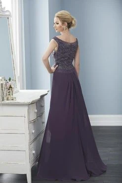 Christina Wu Elegance - 20230 Beaded Bateau Chiffon A-line Dress Formal Gowns