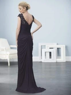 Formal Gowns Christina Wu Elegance - 20231 Lace Bateau Neck Jersey Sheath Dress