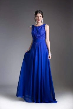 Formal Gowns Cinderella Divine - 1019 Lace Embellished Bateau Neck A-line Dress