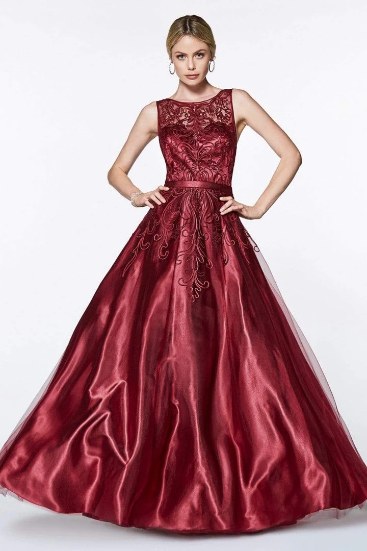Cinderella Divine - 1020 Embroidered Illusion Bateau Evening Gown 9 Cinderella Divine - 1020 Embroidered Illusion Bateau Evening Gown