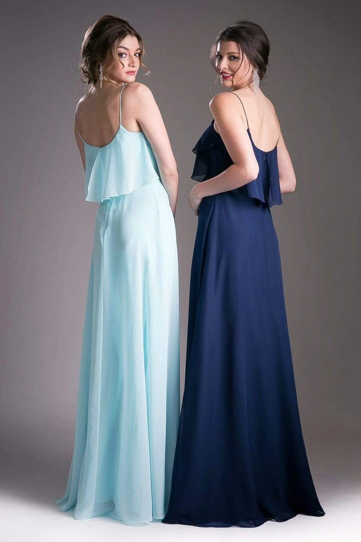 Cinderella Divine - 13010 Flounce Bodice Chiffon A-Line Dress 13 Cinderella Divine - 13010 Flounce Bodice Chiffon A-Line Dress