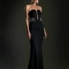 Cinderella Divine - 13162 Sheer Fitted Side Embellished Mermaid Gown