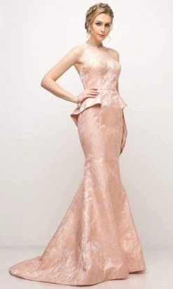 Formal Gowns Cinderella Divine - 13312 Strapless Peplum Mermaid Gown