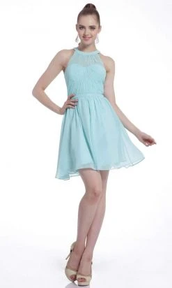 Cocktail Dresses Cinderella Divine - 1470 Halter Neck A-line Cocktail Dress