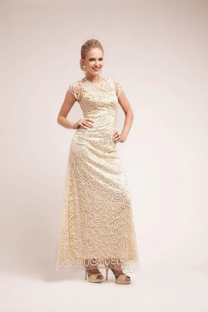 Cinderella Divine - 1920 Embellished Illusion Jewel Neck Sheath Dress Formal Gowns 7 Cinderella Divine - 1920 Embellished Illusion Jewel Neck Sheath Dress Formal Gowns