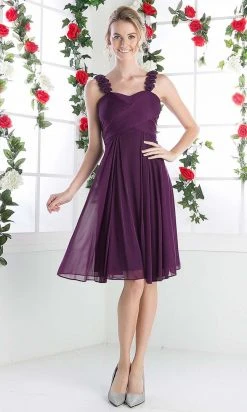 Cinderella Divine - 3801 Floral Strap Empire Waist A-Line Short Dress 11 Cinderella Divine - 3801 Floral Strap Empire Waist A-Line Short Dress