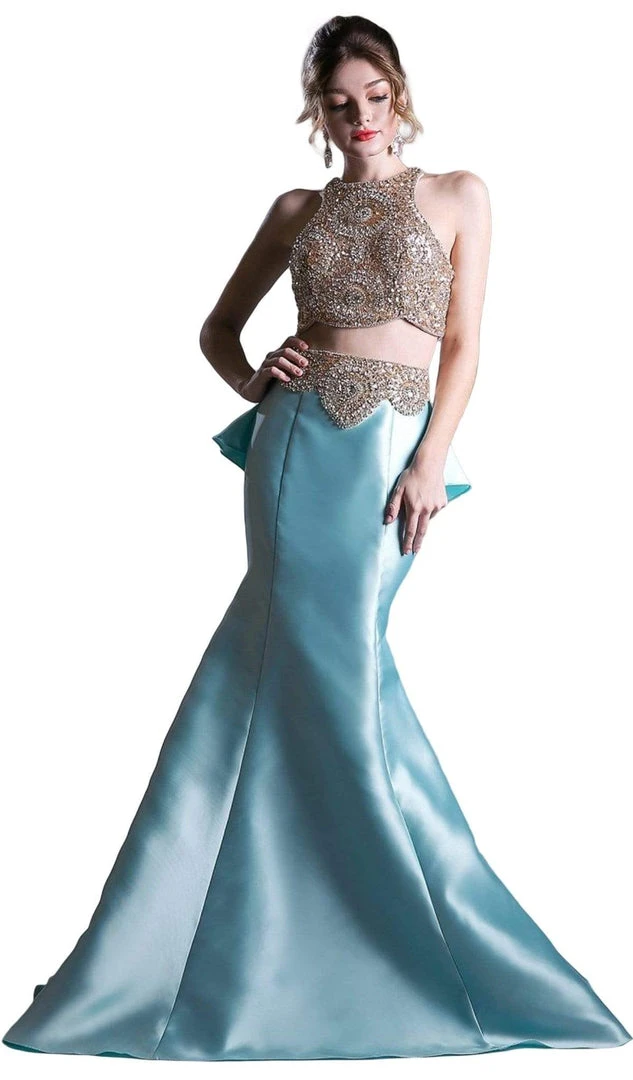 Cinderella Divine - 5045 Two Piece Beaded Mermaid Gown Formal Gowns 3 Cinderella Divine - 5045 Two Piece Beaded Mermaid Gown Formal Gowns